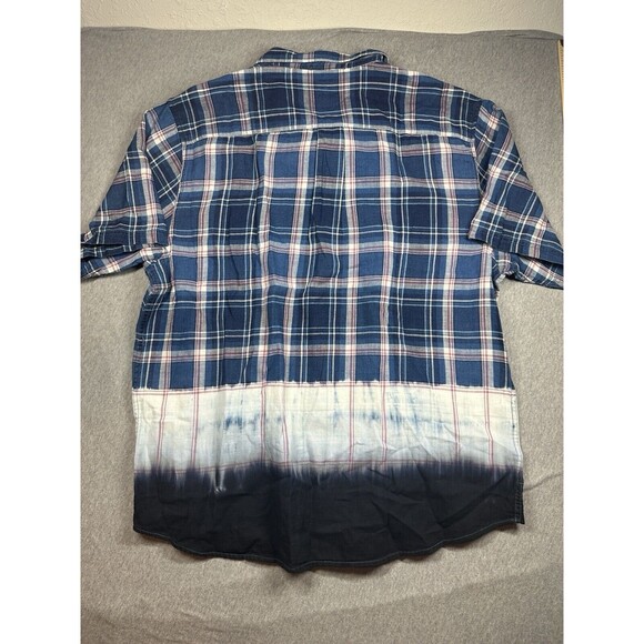 NEW Tommy Bahama Soul Cal Surf Plaid‎ Shirt Mens XL Bering Blue Cotton S/S $138 - Picture 3 of 5